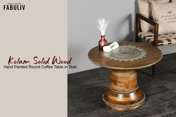 Wooden Round Coffee Table, Drawing Room Coffee Table, Handicraft Central  Dinner Table - vmantiquedecor.in